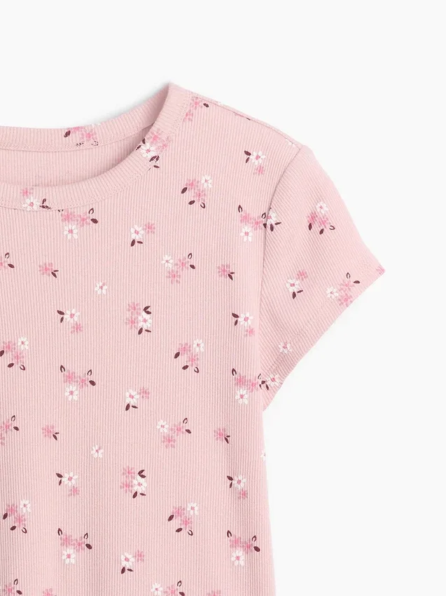 Barn-T-shirt i ribbstickat