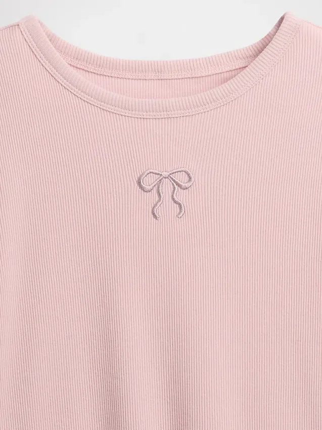 Barn-T-shirt i ribbstickat