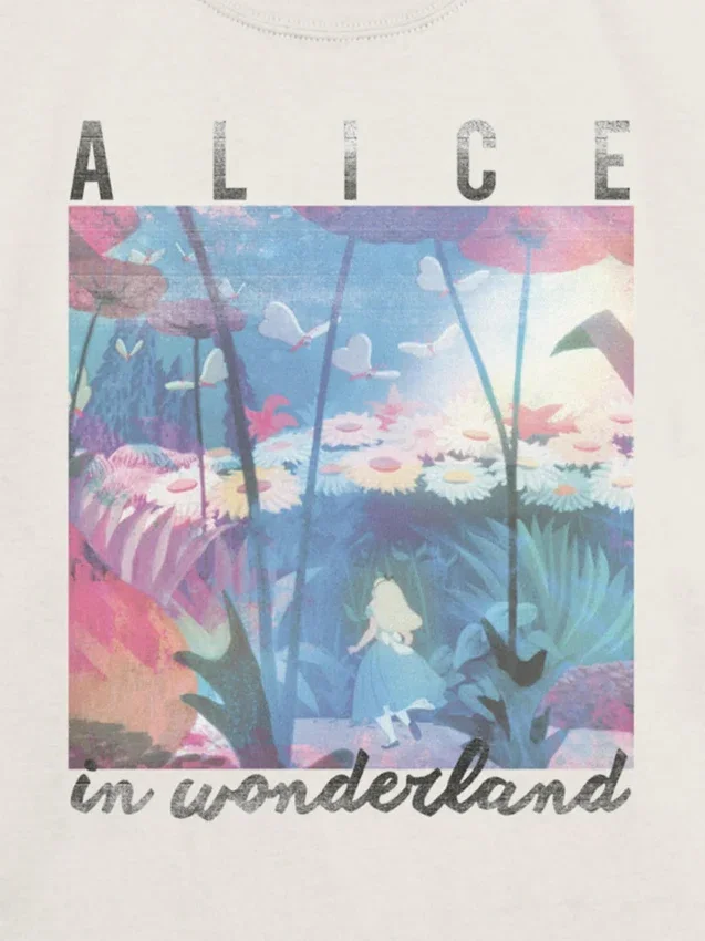 Barn-T-shirt med Alice i Underlandet-motiv