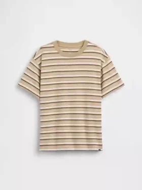 Barn-T-shirt med avslappnad passform och ränder
