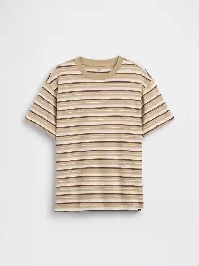 Barn-T-shirt med avslappnad passform och ränder