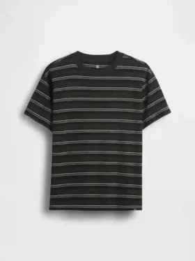 Barn-T-shirt med avslappnad passform och ränder