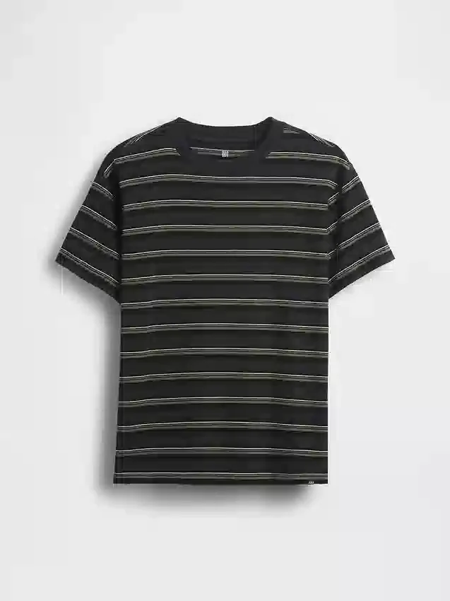 Barn-T-shirt med avslappnad passform och ränder