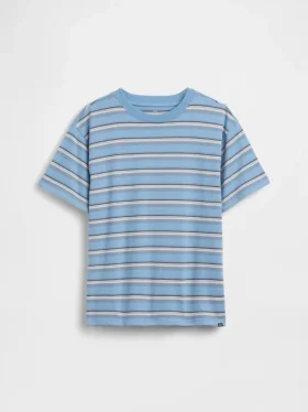 Barn-T-shirt med avslappnad passform och ränder