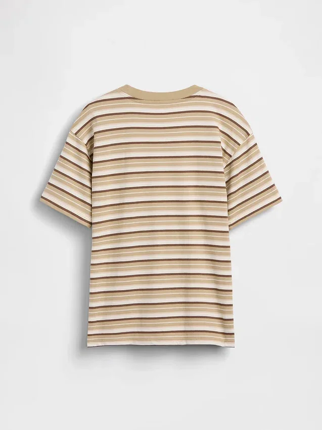 Barn-T-shirt med avslappnad passform och ränder