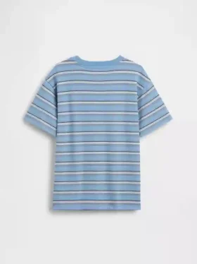 Barn-T-shirt med avslappnad passform och ränder