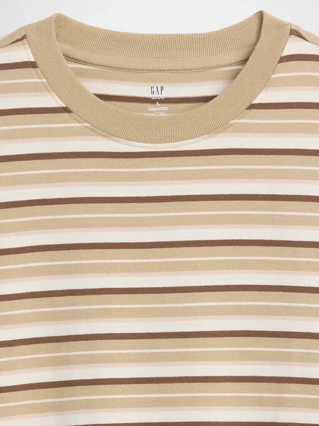 Barn-T-shirt med avslappnad passform och ränder