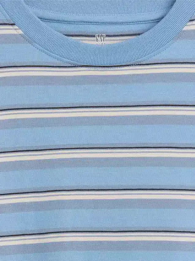 Barn-T-shirt med avslappnad passform och ränder
