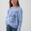 Barn-T-shirt med avslappnad passform och tryck