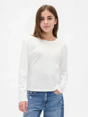 Barn-T-shirt med avslappnad passform och tryck