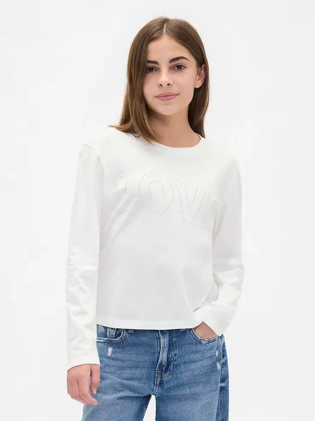 Barn-T-shirt med avslappnad passform och tryck