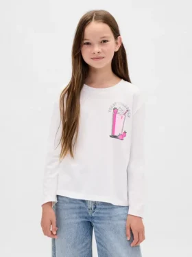 Barn-T-shirt med avslappnad passform och tryck
