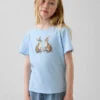 Barn-T-shirt med avslappnad passform och tryck