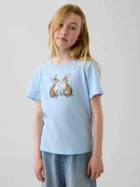 Barn-T-shirt med avslappnad passform och tryck