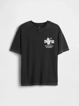 Barn-T-shirt med avslappnad passform och tryck