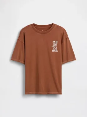 Barn-T-shirt med avslappnad passform och tryck