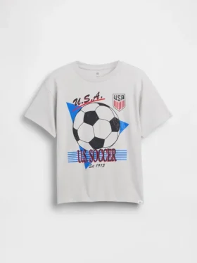 Barn-T-shirt med avslappnad passform och tryck