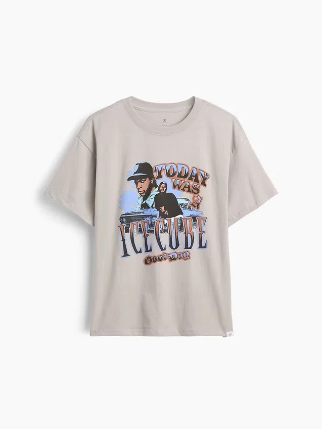 Barn-T-shirt med avslappnad passform och tryck