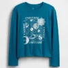 Barn-T-shirt med avslappnad passform och tryck