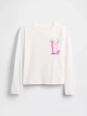 Barn-T-shirt med avslappnad passform och tryck