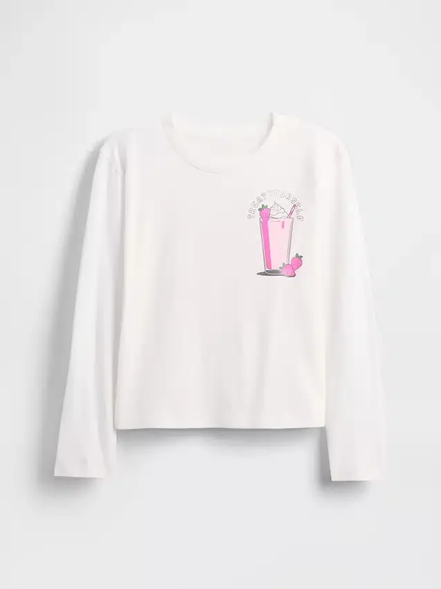 Barn-T-shirt med avslappnad passform och tryck