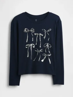 Barn-T-shirt med avslappnad passform och tryck