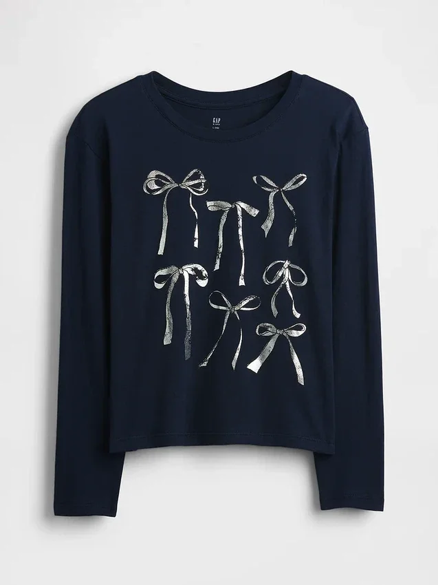 Barn-T-shirt med avslappnad passform och tryck