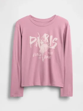 Barn-T-shirt med avslappnad passform och tryck