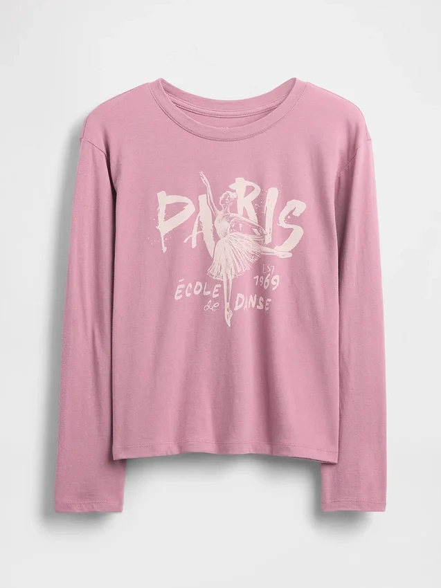 Barn-T-shirt med avslappnad passform och tryck