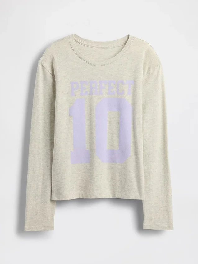 Barn-T-shirt med avslappnad passform och tryck