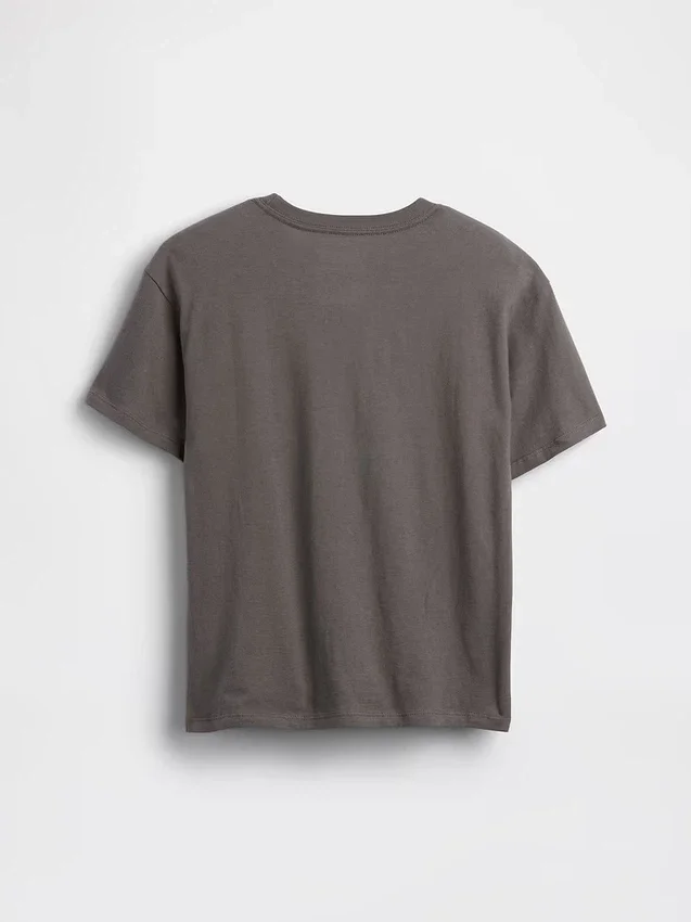 Barn-T-shirt med avslappnad passform och tryck