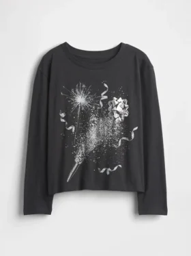 Barn-T-shirt med avslappnad passform och tryck