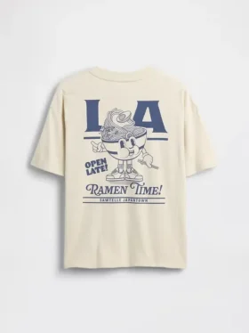 Barn-T-shirt med avslappnad passform och tryck