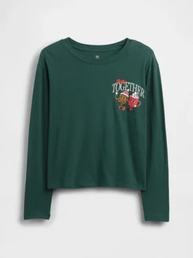 Barn-T-shirt med avslappnad passform och tryck