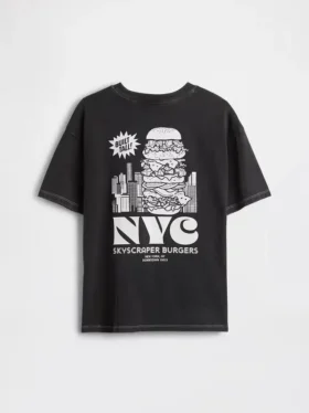 Barn-T-shirt med avslappnad passform och tryck