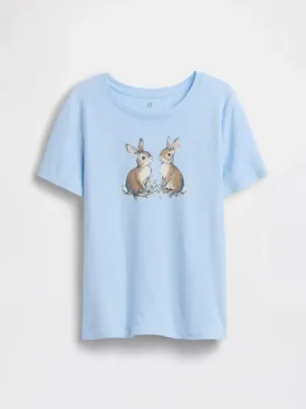 Barn-T-shirt med avslappnad passform och tryck