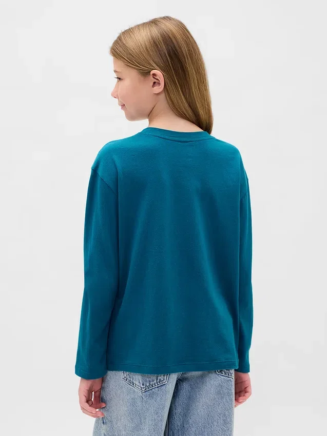Barn-T-shirt med avslappnad passform och tryck