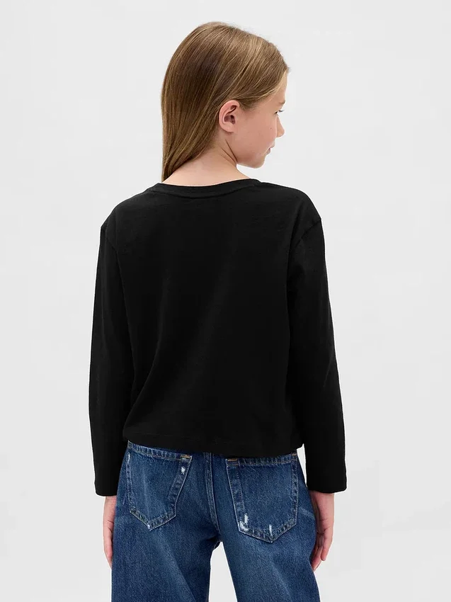 Barn-T-shirt med avslappnad passform och tryck