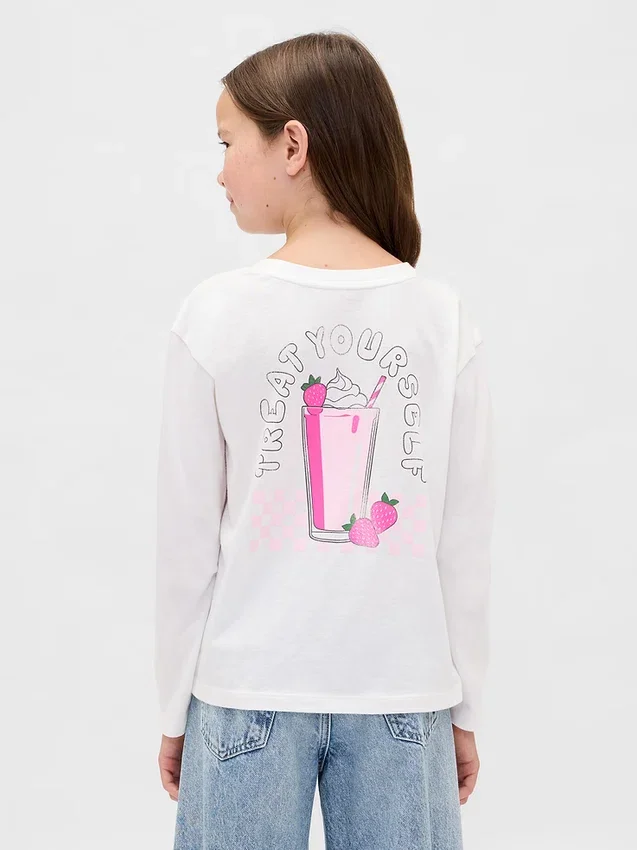 Barn-T-shirt med avslappnad passform och tryck