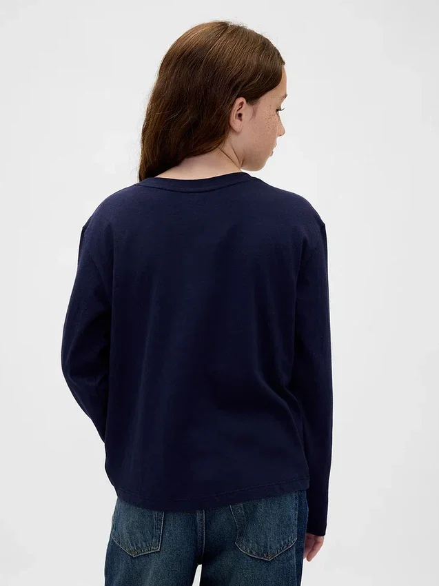 Barn-T-shirt med avslappnad passform och tryck