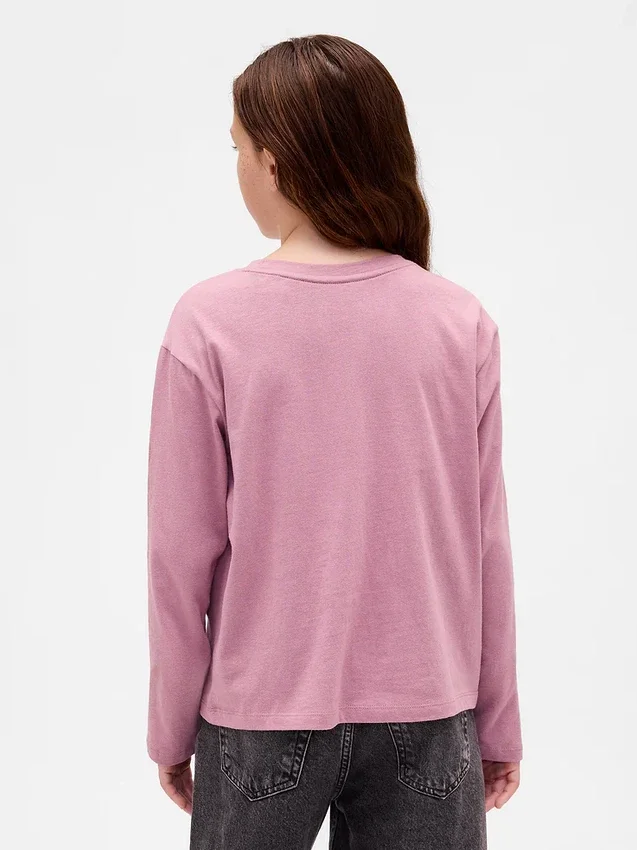 Barn-T-shirt med avslappnad passform och tryck