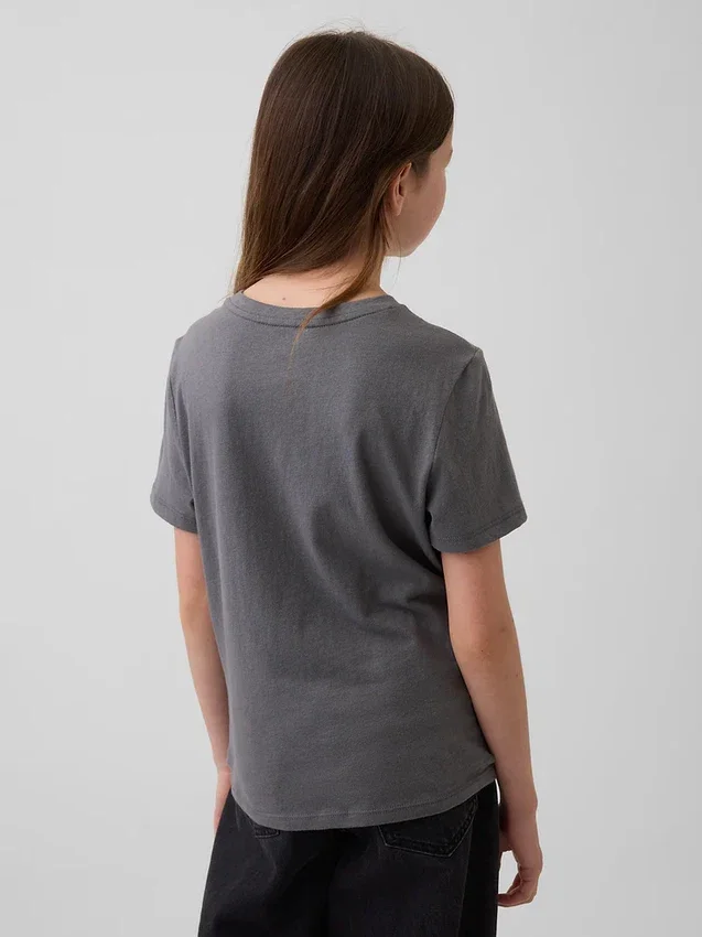 Barn-T-shirt med avslappnad passform och tryck