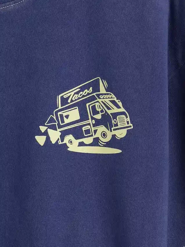 Barn-T-shirt med avslappnad passform och tryck
