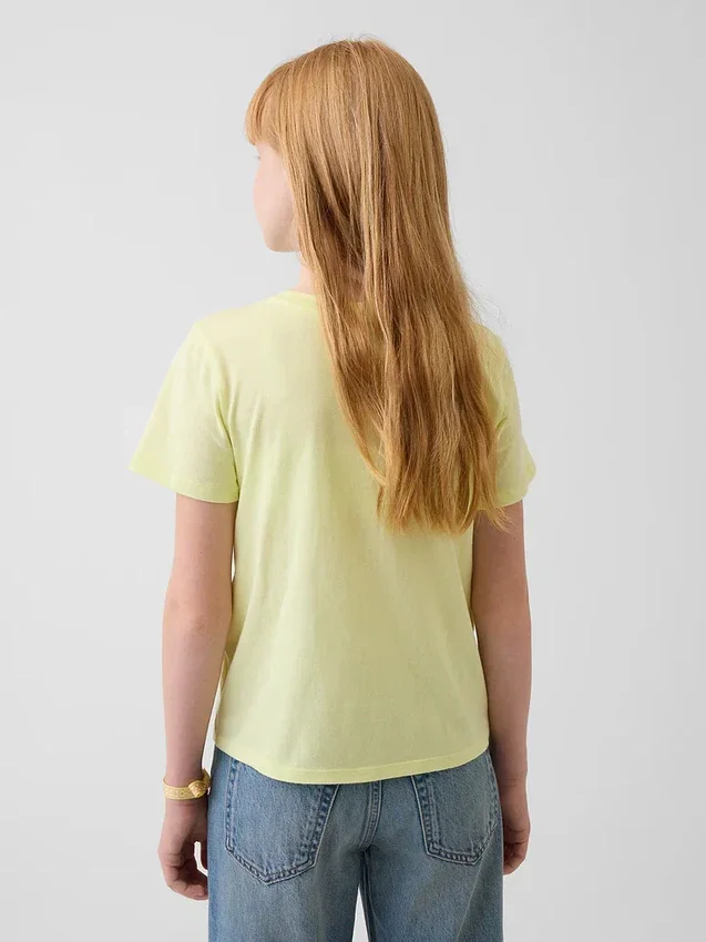 Barn-T-shirt med avslappnad passform och tryck