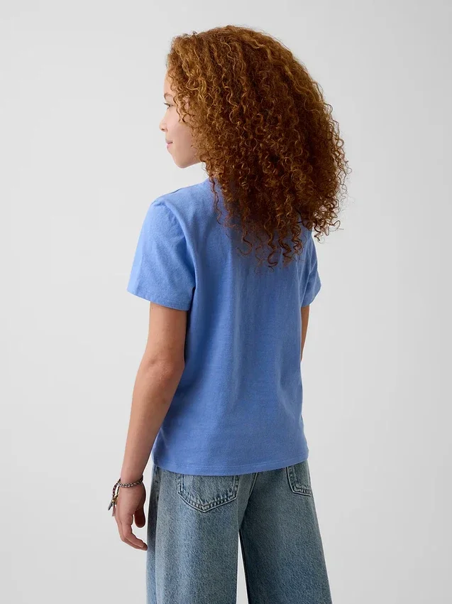 Barn-T-shirt med avslappnad passform och tryck