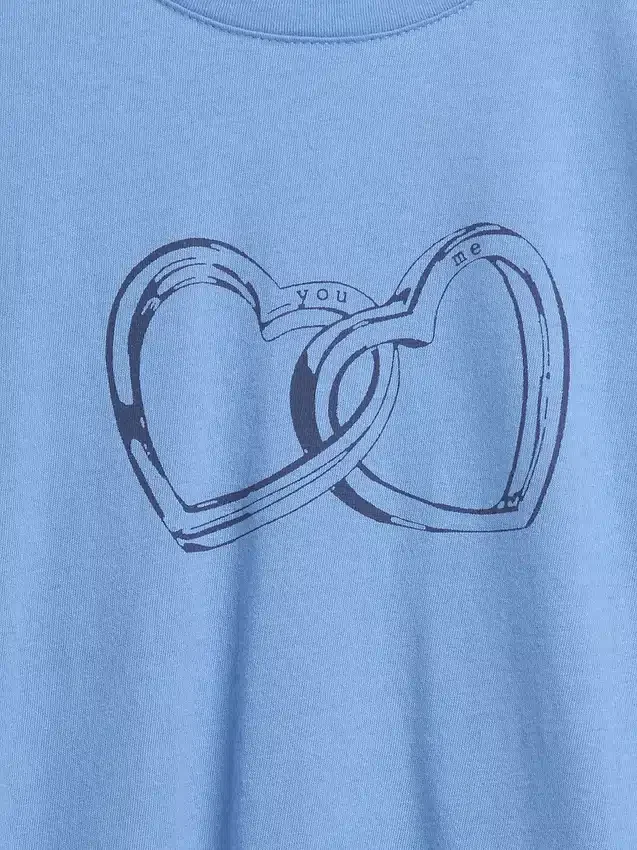 Barn-T-shirt med avslappnad passform och tryck