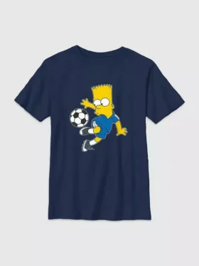 Barn-T-shirt med Bart Simpson och fotbollsmotiv
