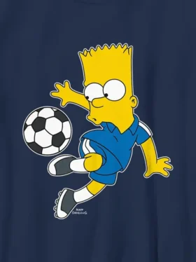 Barn-T-shirt med Bart Simpson och fotbollsmotiv