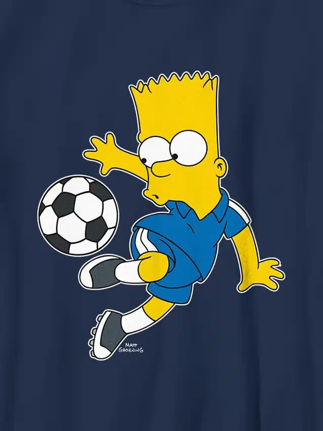 Barn-T-shirt med Bart Simpson och fotbollsmotiv