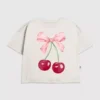 Barn-T-shirt med Cherry Bow-motiv